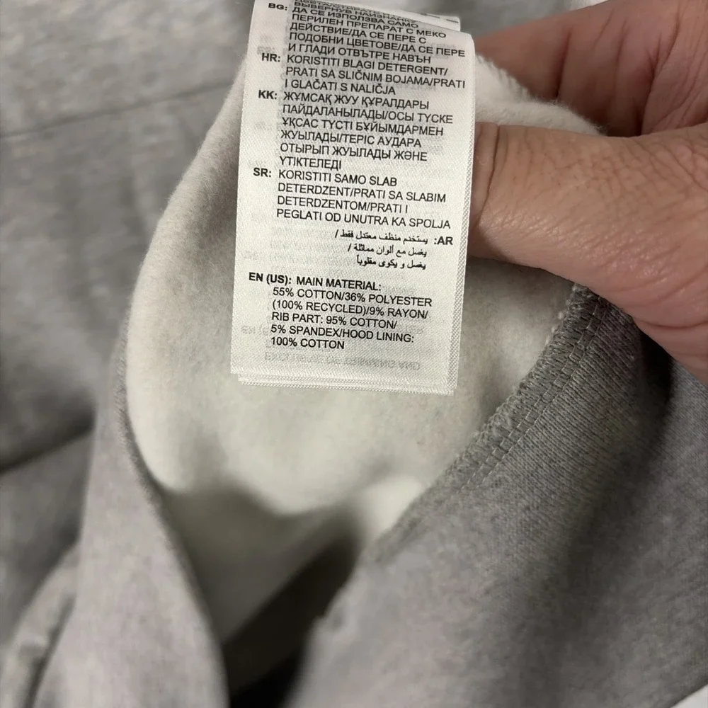 Adidas Hoodie Mens 2XL Gray Retro Logo Pullover Fleece KD4730 NWT